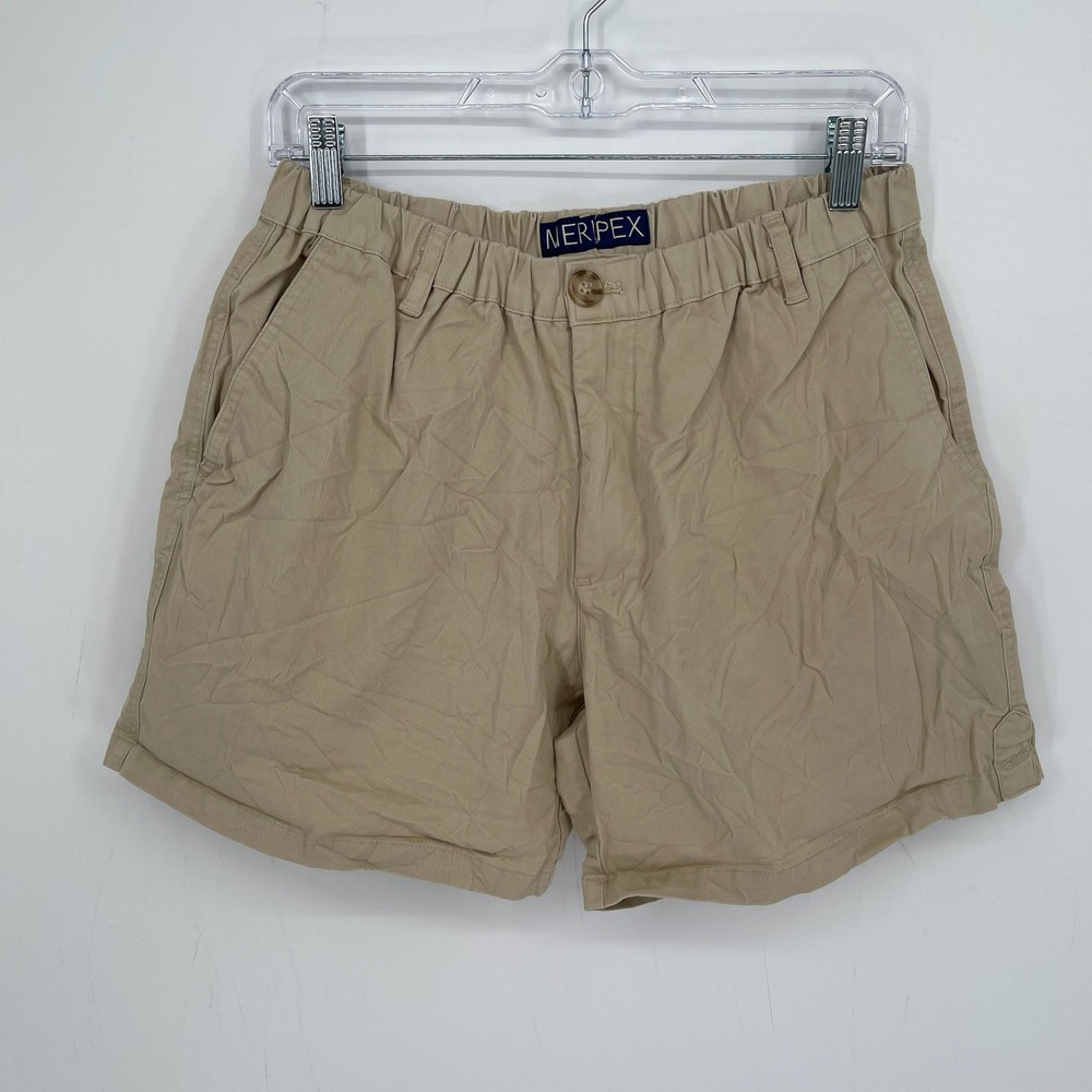 Meripex Men's Tan Khaki Elastic Waist Stretch Outdoor Chino Shorts Size L
